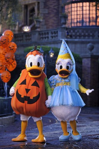 Donald and Daisy decked out for "Mickey's Not-So-Scary Halloween Party"