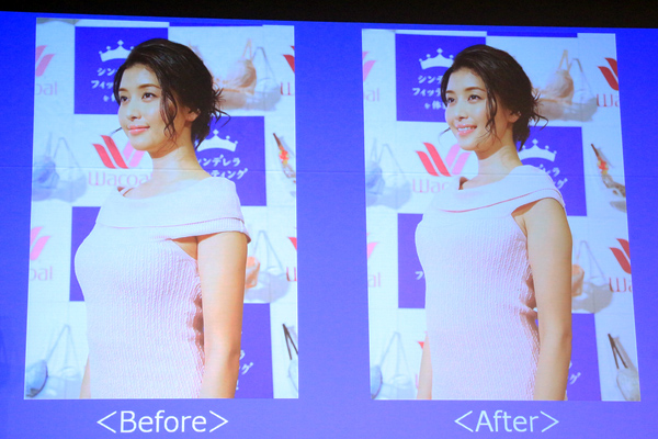 実証 橋本マナミのバストがみるみる変化 女性の胸はブラジャーでこんなに変わる Cancam Jp キャンキャン