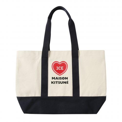 3CE MAISON KITSUNE CANVAS TOTE BAG