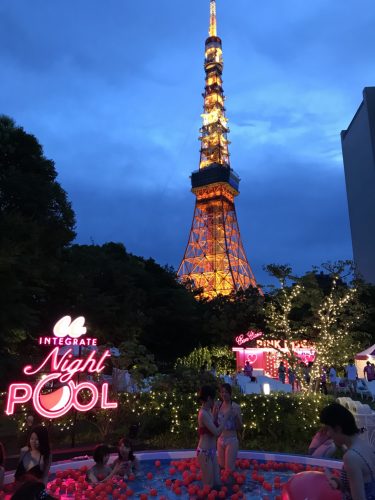 ナイトプール、東京タワー、外観