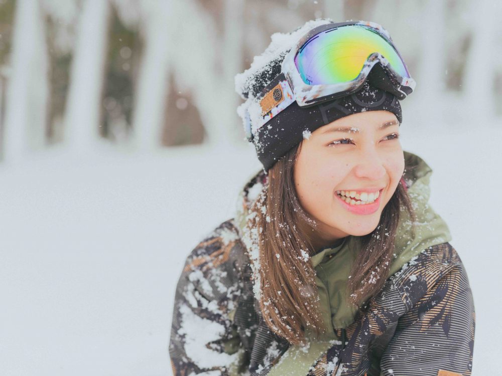 白石明美、アビー、雪。スノーボーダー