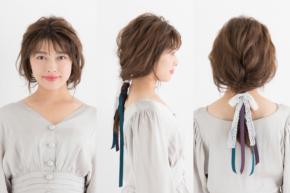 ヴィンテージな雰囲気をまとって リボンを使ったプチ結び 春のヘアアレンジ Cancam Jp キャンキャン