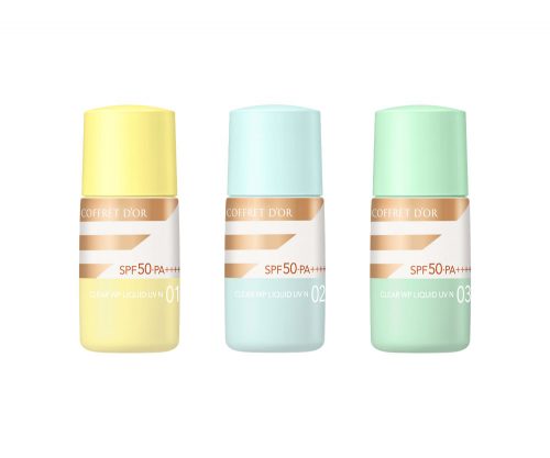 コフレドール クリアWPリクイドUVn SPF50・PA++++ 全3色 各2,500円（税抜・編集部調べ）