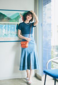 DEEP BLUE カーゴロングスカート ディープブルー ユーズド加工