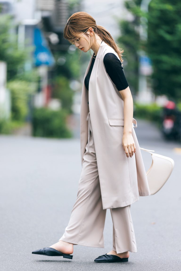 ロングジレのセットアップコーデ