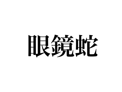 漢字クイズ 眼鏡蛇 って何か分かる ヒントは絶対知ってるあの動物 Cancam Jp キャンキャン