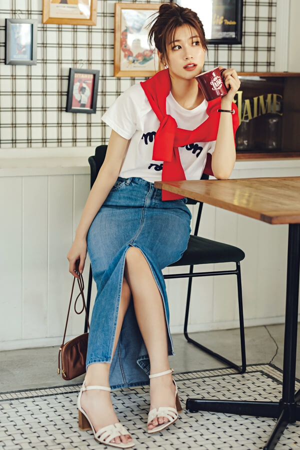 夏に着ると爽やかさが倍増！白T着回し10STYLE『STYLE2』
