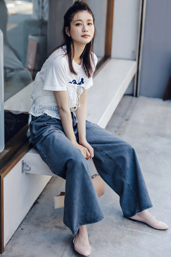 夏に着ると爽やかさが倍増！白T着回し10STYLE『STYLE9』