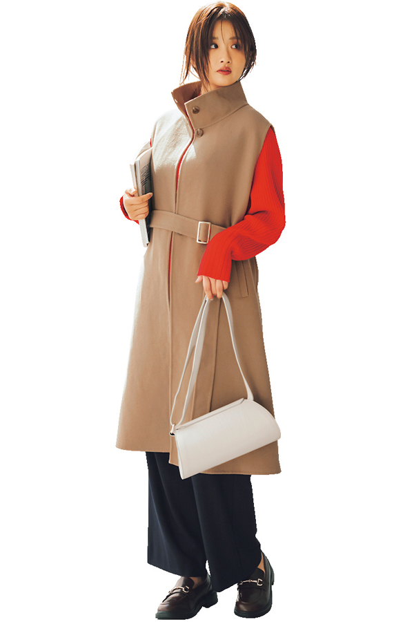 COLLAGE GALLARDAGALANTE レイヤードリバーコート『ロングウールコートはトレンドに関係なく、定番アイテムとして持っていたい！』