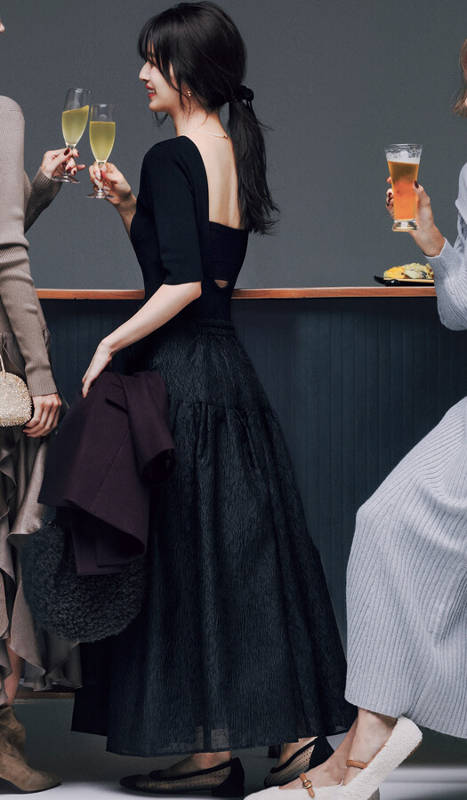 冬の肌見せはドキッと感2倍♡『ギャップモテ肌見せワンピ』