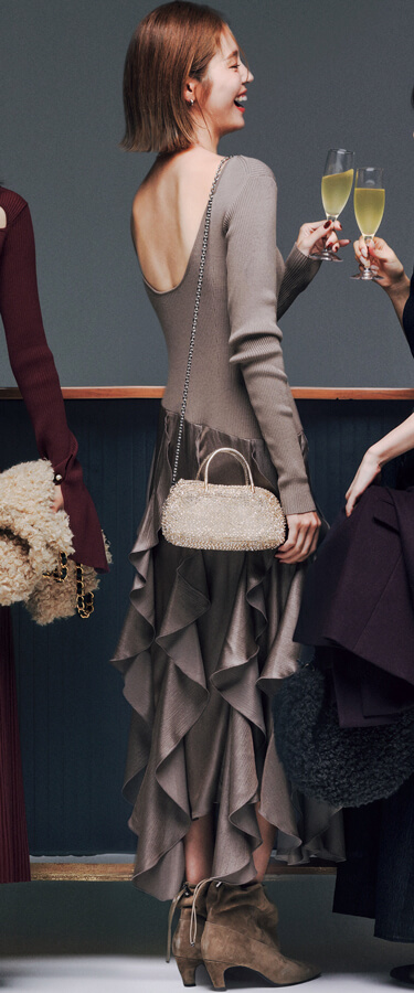 冬の肌見せはドキッと感2倍♡『ギャップモテ肌見せワンピ』