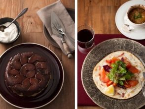 【キハチ カフェ】2種類のタルト 「タルトタタン」、「タルトフランベ」が登場