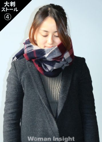 マフラー,ストール,巻き方,防寒,簡単,おしゃれ