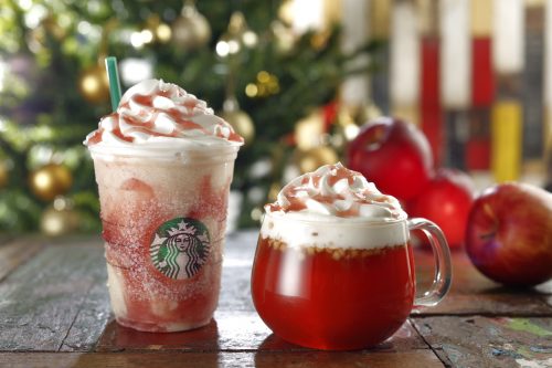 ホットアップル＆アップルキャラメルフラペチーノ