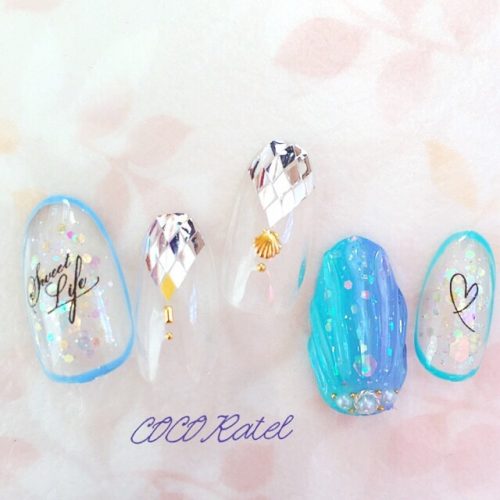 人魚の鱗,ネイル,デザイン,アート