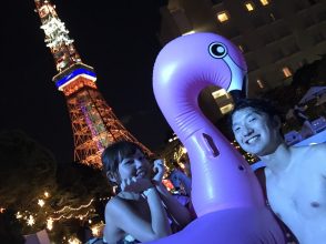CanCam,Night Pool,ナイトプール,インスタ映え,写真映え,フォトジェニック,東京タワー,ビッグフロート,カップル,デート
