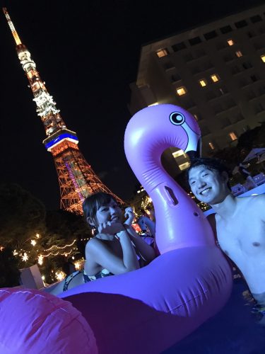 CanCam,Night Pool,ナイトプール,インスタ映え,写真映え,フォトジェニック,東京タワー,ビッグフロート,カップル,デート