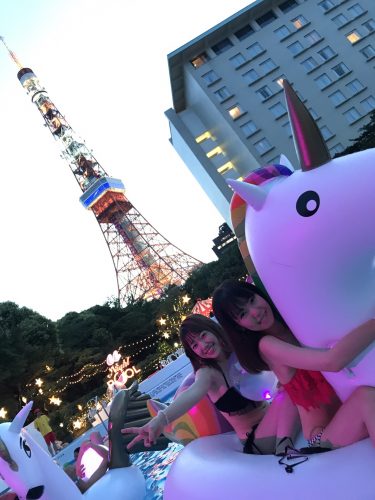CanCam,Night Pool,ナイトプール,インスタ映え,写真映え,フォトジェニック,東京タワー,ビッグフロート,カップル,デート