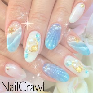 人魚の鱗ネイル