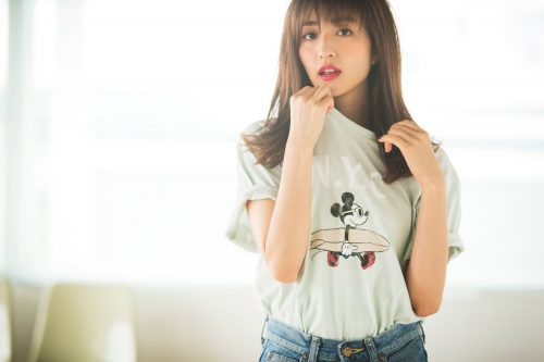 夏らしいミッキーTがかわいい今日のコーデ