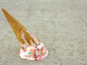 アイスクリーム, 溶けた, 台無し, 失敗,