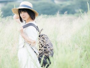 麦わら帽子, 草原, 女性,