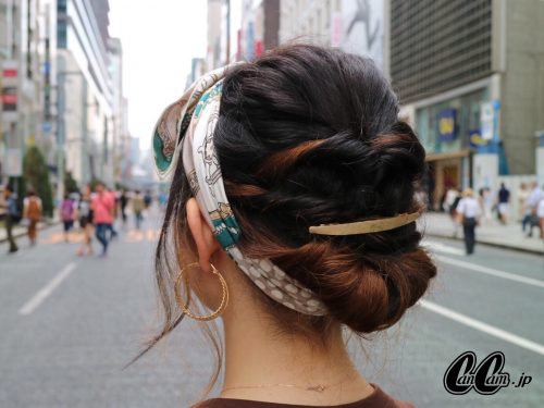 CanCam it girl,谷山響,ヘアアレンジ,くるりんぱ,バンダナ
