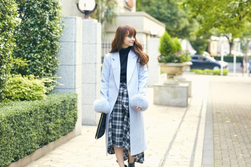 CanCam12月号、DURAS、カシミアコート、OOTD、丸林広奈