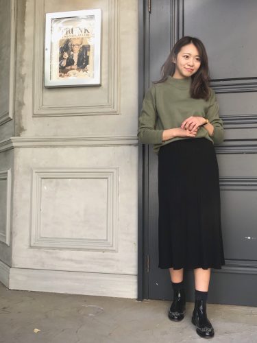 尾身綾子,リブスカート,ユニクロ,コーディネート,トレンド