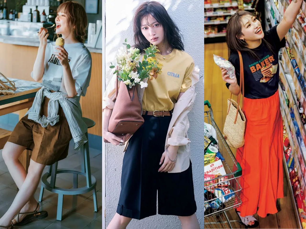 Tシャツコーデの女性イメージ