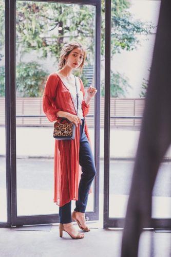 ロングカーデで叶える、ほっそりIライン