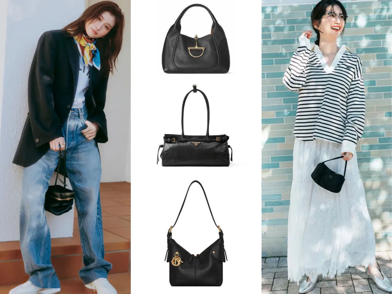 黒バッグレディースコーデ