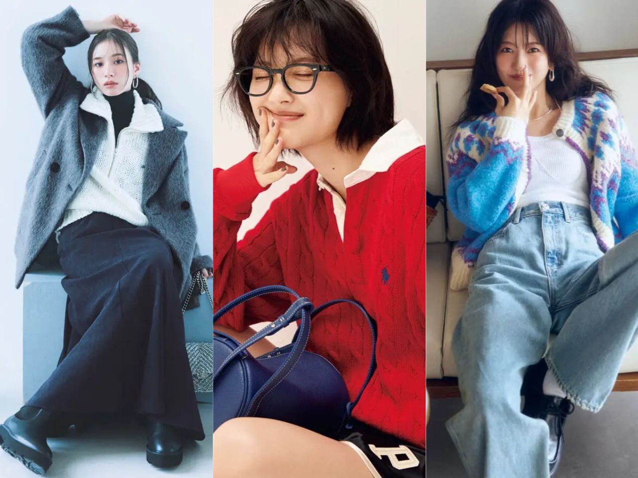 ざっくりニットコーデ