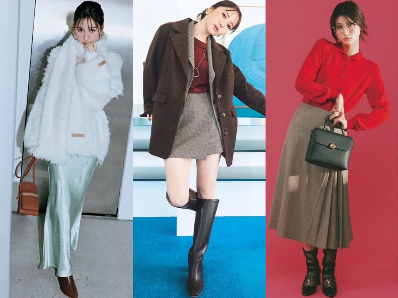 秋のトレンドスカートコーデ