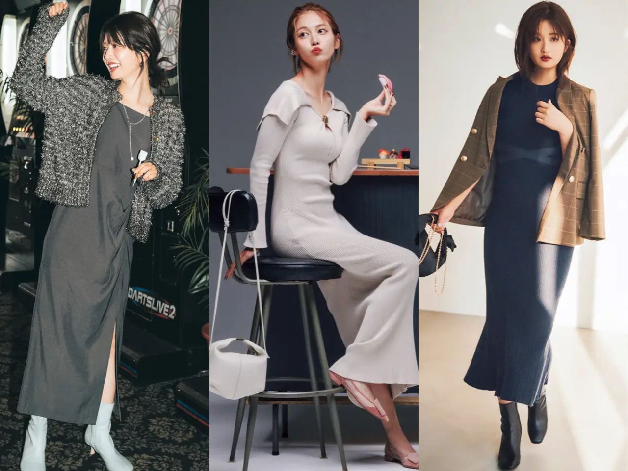 冬のワンピースコーデ