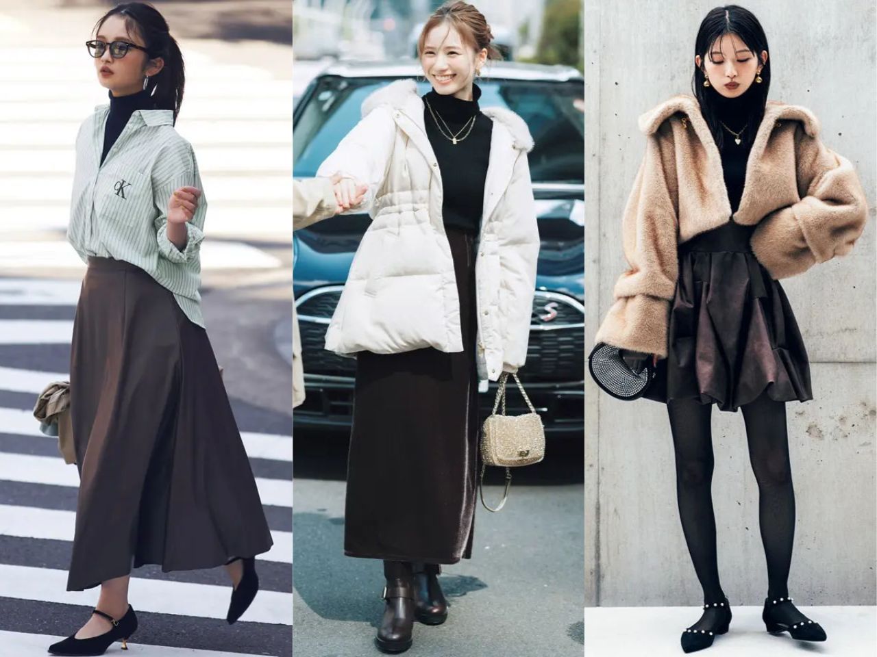 黒タートルネックレディースコーデ