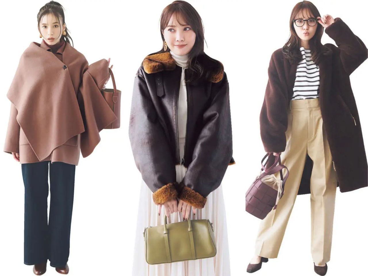 ブラウンコートコーデ