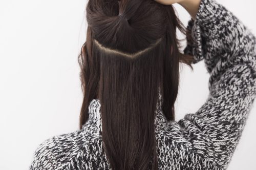 ニット帽ヘアアレンジ