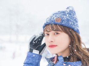 楫真梨子 雪 ニット帽