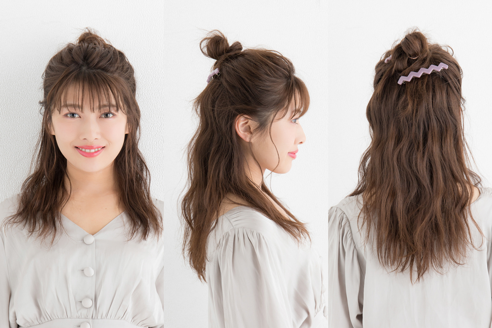 高めお団子＋ヘアアクセでオシャレに♡