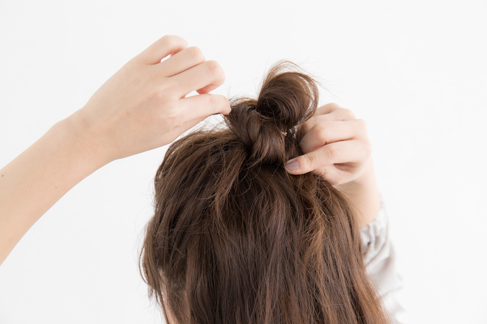 高めお団子＋ヘアアクセでオシャレに♡
