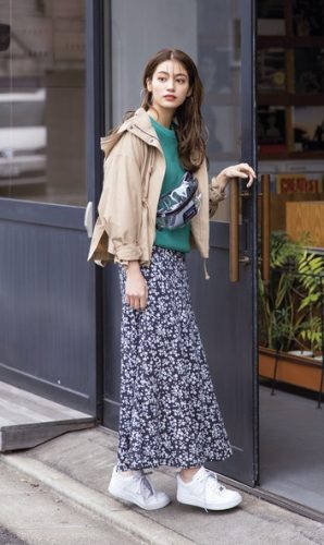 花柄ロングスカート