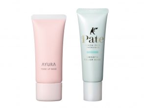 右常盤薬品工業 サナ 毛穴パテ 職人 スムースカラーベース 22 g 02 ¥1,000 左アユーラ ト ーンアップベース 30g[ SPF16・ PA+] ¥3,50(0 限定発売中)