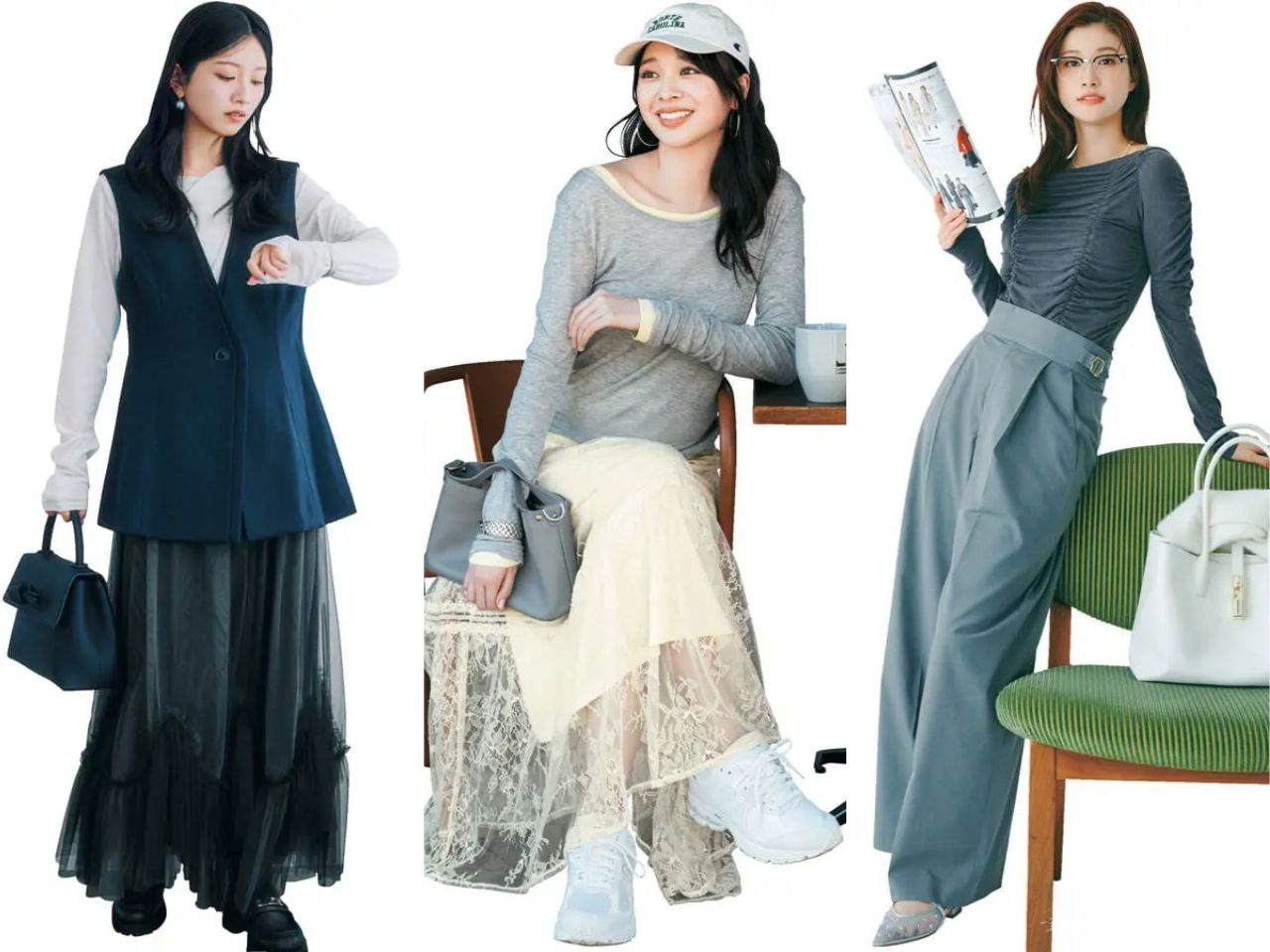 ロングTシャツのレディースコーデ