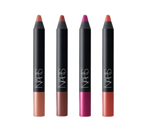 NARS ベルベットマットリップペンシル 新4色 各3,300円（税抜） 左から、2485、2496、2497、2498