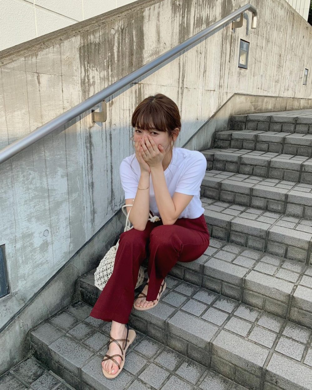 GU ジーユー　セミフレアパンツ　新作　コーデ　CanCam it girl　前坂美結
