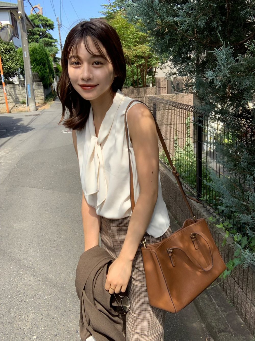 GU ジーユー　チェックセミフレアパンツ　新作　コーデ　CanCam it girl　楫真梨子　かじまりコーデ