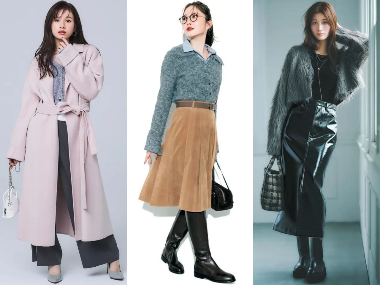 グレーカーディガンのレディースコーデ