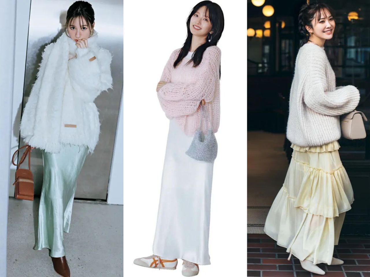 ロングニットのレディースコーデ