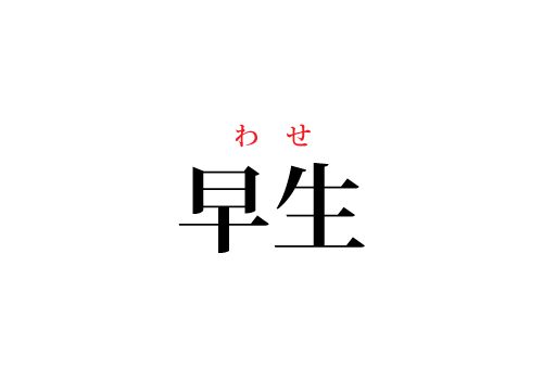 早生の読み方